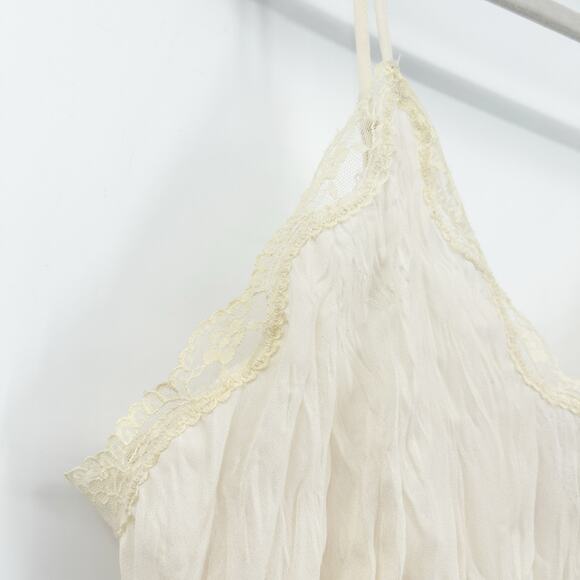 Allison Taylor Womens VTG Vintage Y2K‎ Coquette Lace Trim Cami Top Size XL Cream - Picture 2 of 6